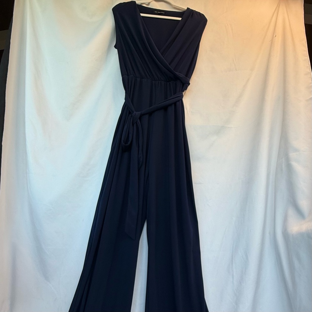 Nik And Nash Elegant Navy Wrap Jumpsuit
